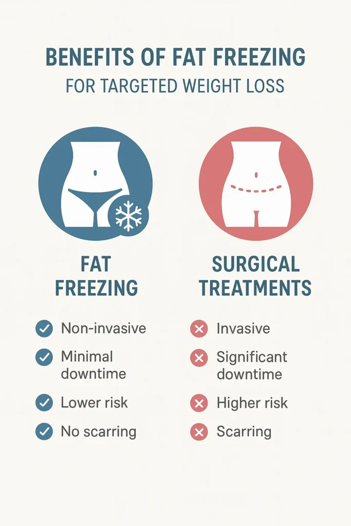 graphic showing the benefits of fat freezing Barnes
